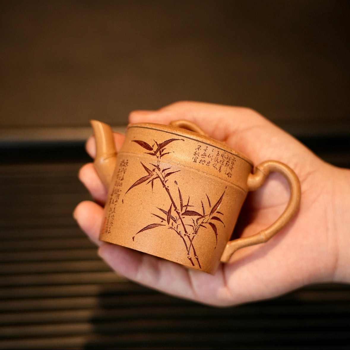 "A Cup for the Ones Who Love Tea" Duanni Bamboo-Joint Teapot