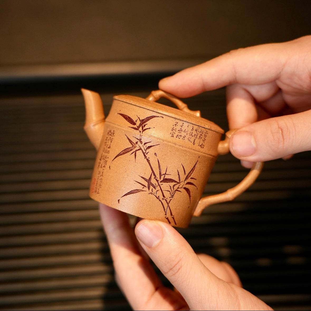 "A Cup for the Ones Who Love Tea" Duanni Bamboo-Joint Teapot